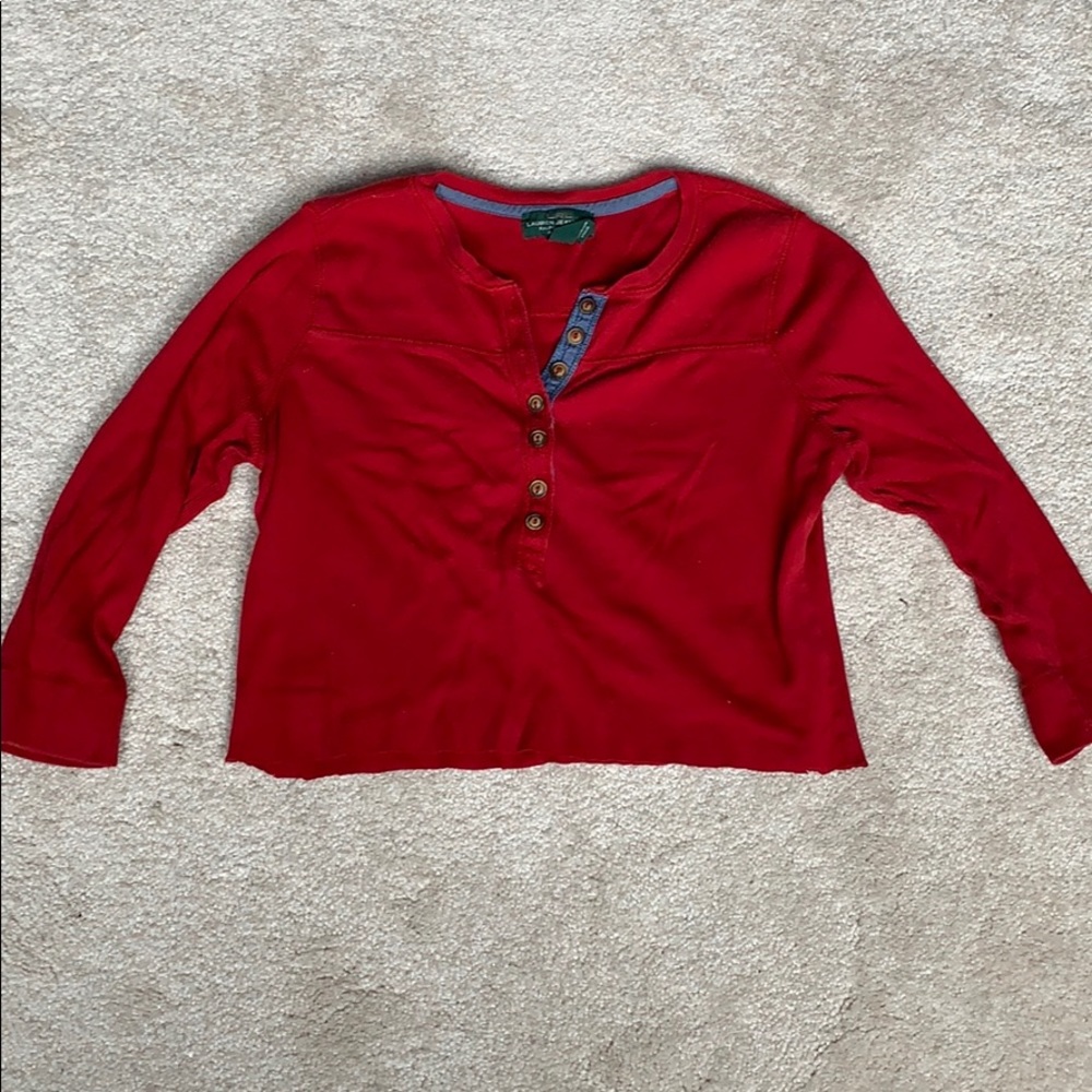 Red Buttoned Crop Top
